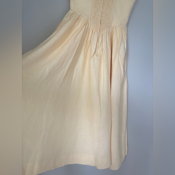 NEW Reformation Balia Linen Midi Dress in Parmesan Light Yellow | US 2 UK 6 - Picture 17 of 17